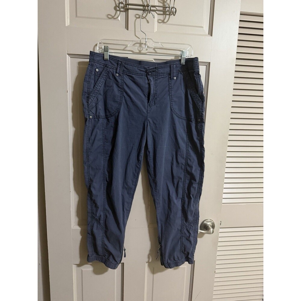 Chicos Utility Capri Pants Women’s Size 1.5 Blue Straight Leg Pockets Casual